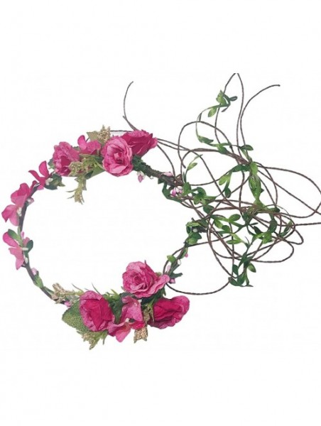 Headbands Adjustable Flower Crown Festivals Headbands Garland Girls Hair Wreath - A1rose - CU18OY7ZZA2 $19.27