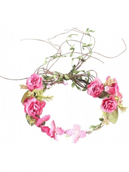 Headbands Adjustable Flower Crown Festivals Headbands Garland Girls Hair Wreath - A1rose - CU18OY7ZZA2 $19.27