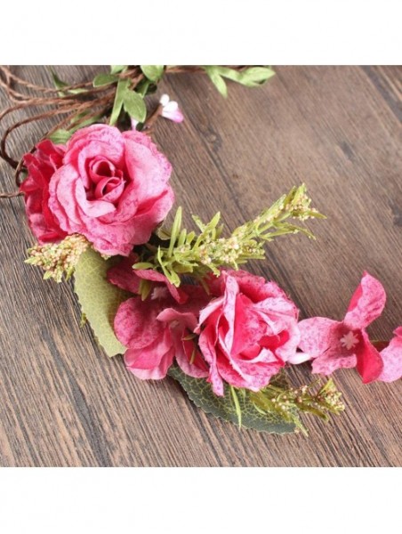 Headbands Adjustable Flower Crown Festivals Headbands Garland Girls Hair Wreath - A1rose - CU18OY7ZZA2 $19.27