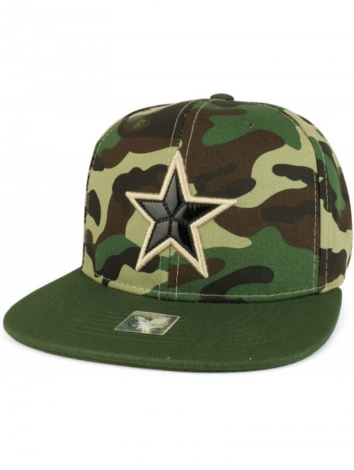 Baseball Caps Texas Lone Star Embroidered Cotton Flatbill Snapback Cap - Military Camo Olive - CD1897Y982Q $19.19