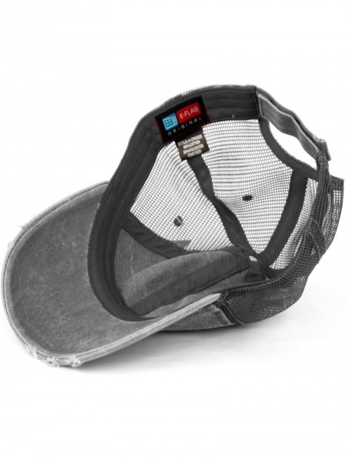 Baseball Caps Low Profile Unstructured HAT Twill Distressed MESH Trucker CAPS - Dk Gray - C112NZ69P7B $17.14