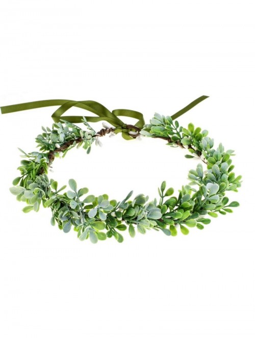 Headbands Bridal Green Leaf Crown Bohemian Headpiece Floral Headband Photo Prop (A) - A - CJ18HS9Y37N $9.73