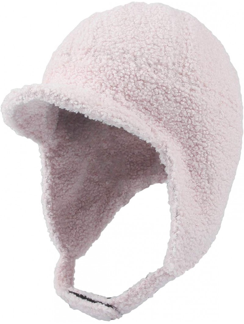 Baseball Caps Visor Ear Flap Hat Winter Fleece Warm Trapper Cap SLT1249 - Pink - C61935RNUWM $32.15