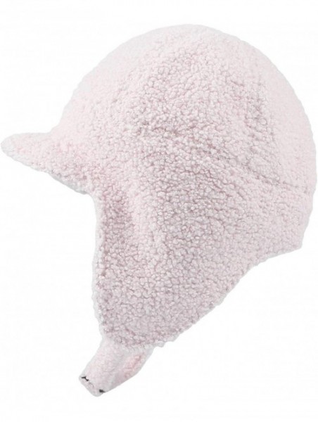 Baseball Caps Visor Ear Flap Hat Winter Fleece Warm Trapper Cap SLT1249 - Pink - C61935RNUWM $32.15