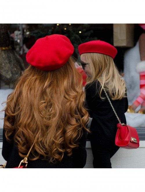 Berets 3 Pieces French Beret Hat Solid Color Wool Artist Beret Hats for Women Girls Lady - Set-2 - CD196IA27Y6 $17.33