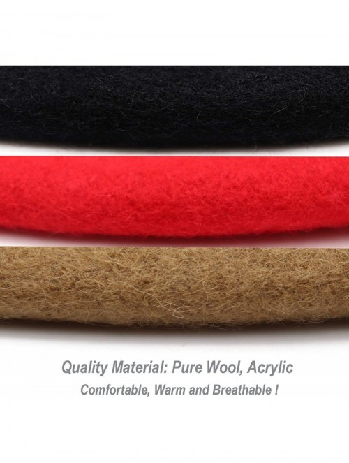 Berets 3 Pieces French Beret Hat Solid Color Wool Artist Beret Hats for Women Girls Lady - Set-2 - CD196IA27Y6 $17.33