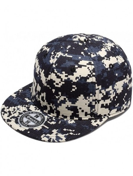 Baseball Caps Unisex Camouflage Flat Bill Hip Hop Hat Snapback Baseball Cap - W122 - CQ18D3OK4OT $13.25