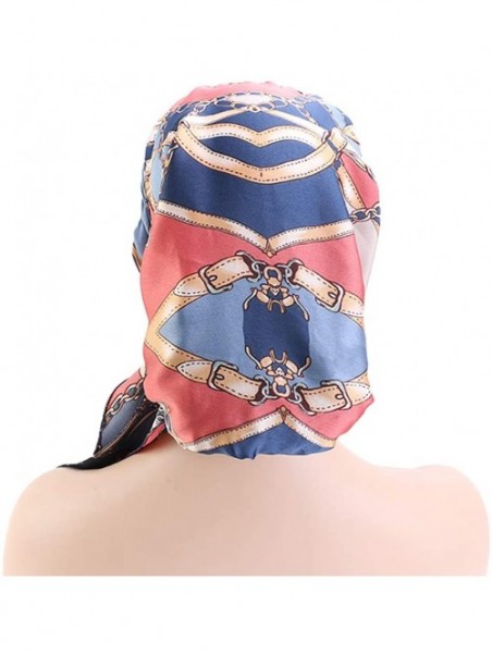 Skullies & Beanies Scarves Pre Tied Headwear Bandana Headwraps - Navy Chain - CU196NI2NTW $11.40