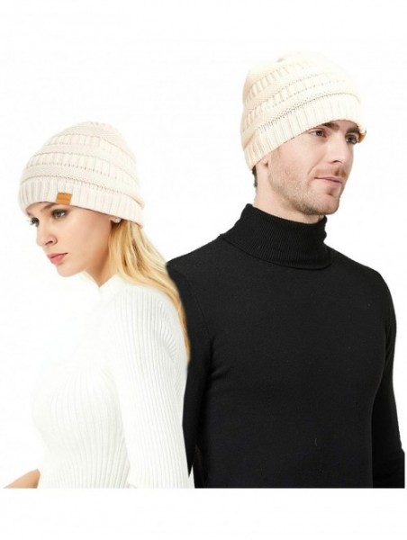 Skullies & Beanies Knit Hat Scarf Set - Merino Wool Winter Warm Beanie Circle Loop Scarves - Hat - Apricot - CP18II32WQI $18.55