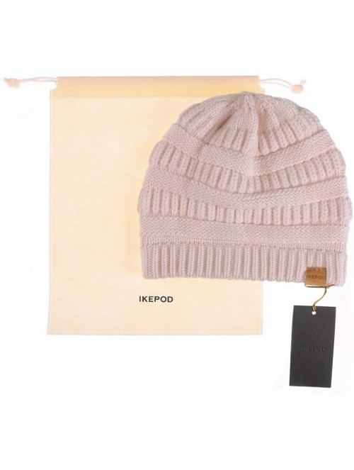 Skullies & Beanies Knit Hat Scarf Set - Merino Wool Winter Warm Beanie Circle Loop Scarves - Hat - Apricot - CP18II32WQI $18.55