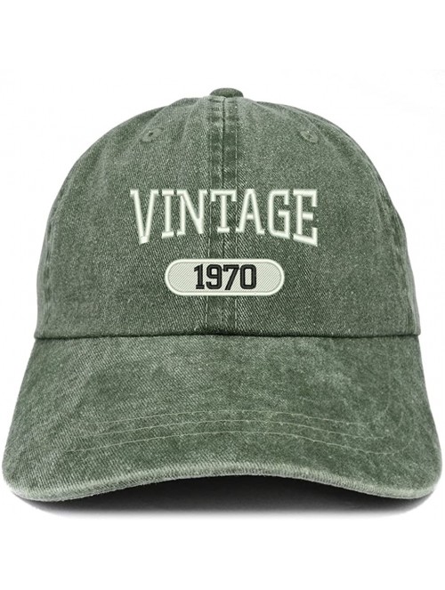 Baseball Caps Vintage 1970 Embroidered 50th Birthday Soft Crown Washed Cotton Cap - Dark Green - CX180WSKS2W $25.23