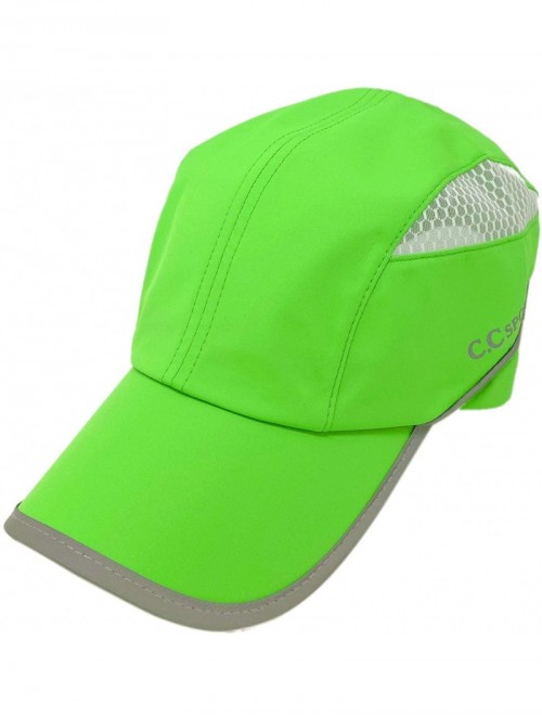 Baseball Caps Sports Active Ponytail Messy Buns Ponycaps Baseball Visor Cap Dad Hat - Neon Lime/White - C41959QEI5Q $15.10