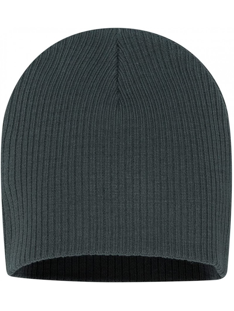 Skullies & Beanies Soft Wide Ribbed Beanie - SP1100 - Slate - CF182EQE4ZS $10.87