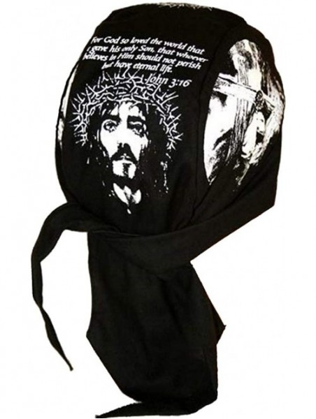 Skullies & Beanies Mens Cloth Head Wrap Cotton Sweat Band One Size - John 3-16 - C012ELHLAR5 $15.37