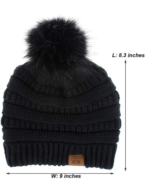 Skullies & Beanies Winter Beanie Hat Scarf Set Touch Screen Glove Warm Slouchy Pom Knit Skull Cap - Black-1 - CO192O9DUK7 $14.68