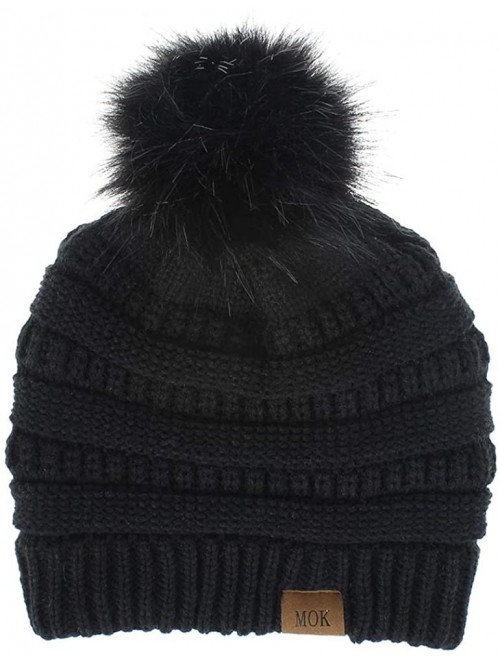 Skullies & Beanies Winter Beanie Hat Scarf Set Touch Screen Glove Warm Slouchy Pom Knit Skull Cap - Black-1 - CO192O9DUK7 $14.68