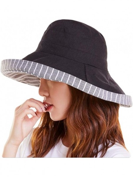 Skullies & Beanies Cotton Linen Revisible Summer Bucket Hats UPF 50+ Packable Sun Travel Hat - D - CM18GAZEG49 $18.05