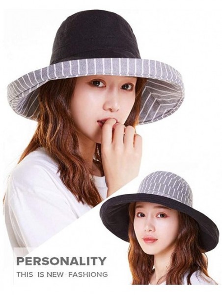 Skullies & Beanies Cotton Linen Revisible Summer Bucket Hats UPF 50+ Packable Sun Travel Hat - D - CM18GAZEG49 $18.05