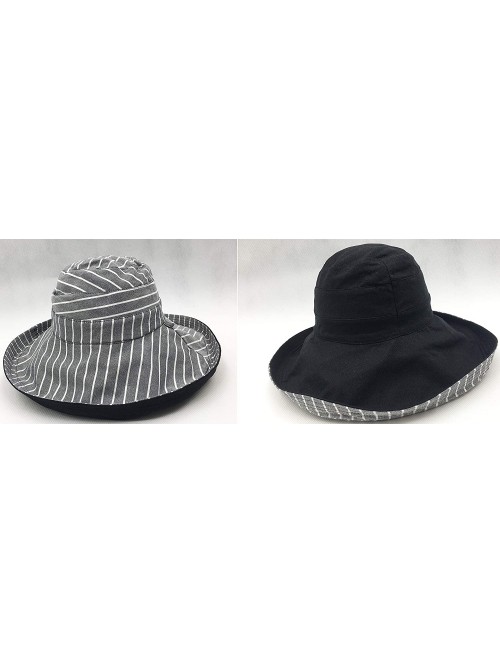 Skullies & Beanies Cotton Linen Revisible Summer Bucket Hats UPF 50+ Packable Sun Travel Hat - D - CM18GAZEG49 $18.05