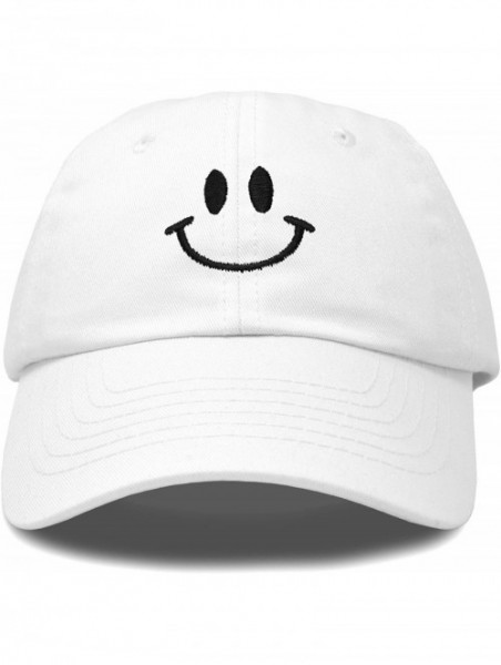 Baseball Caps Smile Baseball Cap Smiling Face Happy Dad Hat Men Women Teens - White - CB18SHNRQZZ $13.32