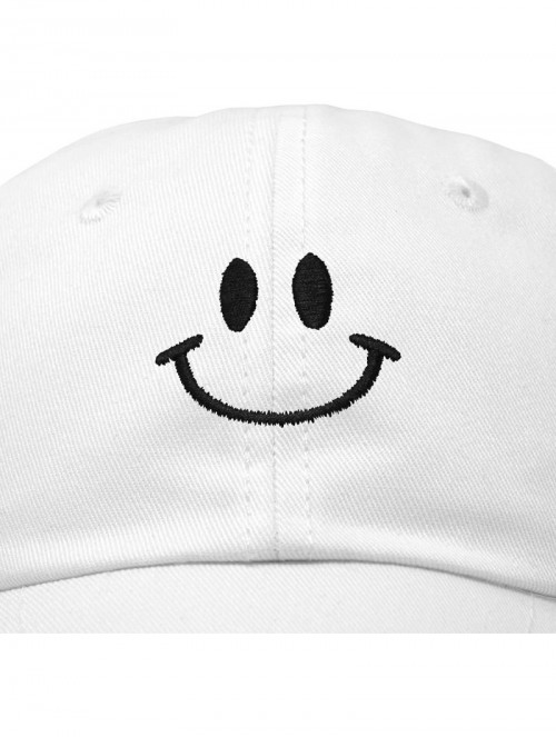 Baseball Caps Smile Baseball Cap Smiling Face Happy Dad Hat Men Women Teens - White - CB18SHNRQZZ $13.32