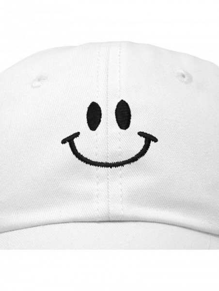 Baseball Caps Smile Baseball Cap Smiling Face Happy Dad Hat Men Women Teens - White - CB18SHNRQZZ $13.32