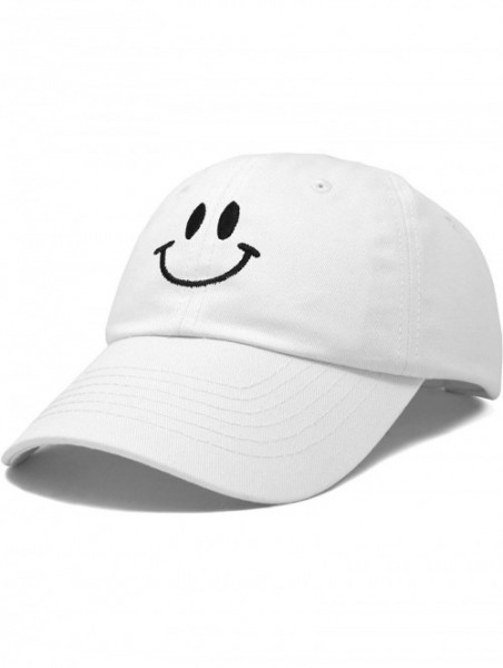 Baseball Caps Smile Baseball Cap Smiling Face Happy Dad Hat Men Women Teens - White - CB18SHNRQZZ $13.32