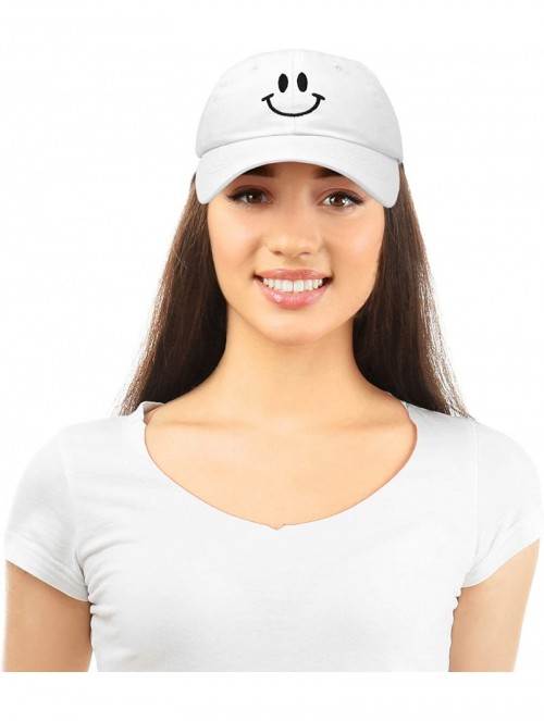 Baseball Caps Smile Baseball Cap Smiling Face Happy Dad Hat Men Women Teens - White - CB18SHNRQZZ $13.32