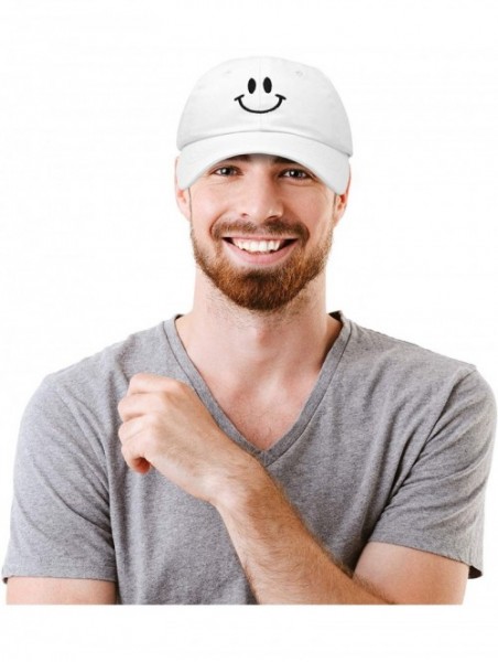 Baseball Caps Smile Baseball Cap Smiling Face Happy Dad Hat Men Women Teens - White - CB18SHNRQZZ $13.32