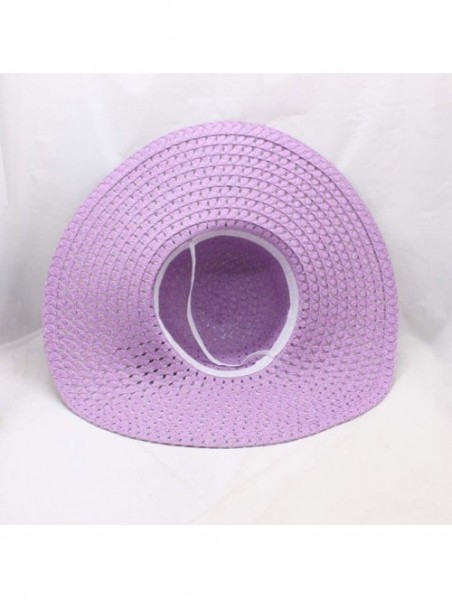 Sun Hats Women Hat Fineser Leopard Bowknot - Purple - CP18O894G2M $12.29