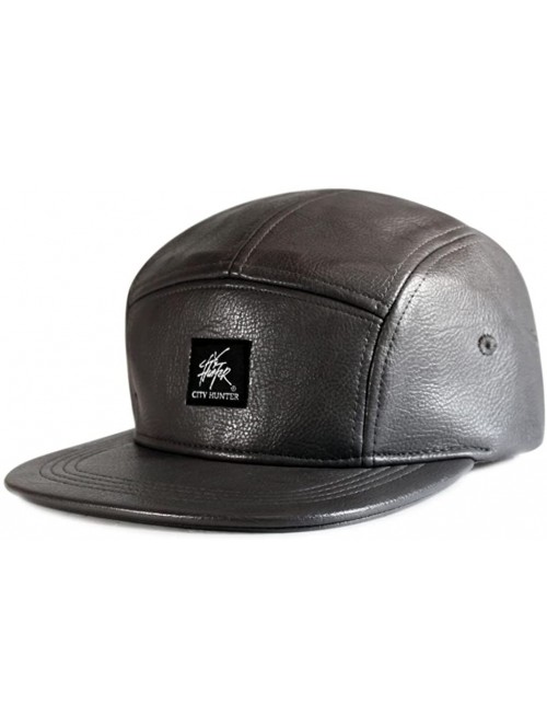 Baseball Caps 5 Panel Wool Leather 5 Panel Hat - Leather Grey - C111T84ECYB $22.01