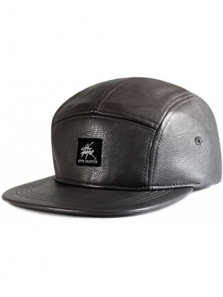 Baseball Caps 5 Panel Wool Leather 5 Panel Hat - Leather Grey - C111T84ECYB $22.01