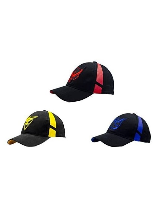 Baseball Caps Embroidered Pokemon Go Hats Generation 2 Team Mystic-Valor-Instinct-Pikachu-Ash USA - Black and Yellow - CG12MC...