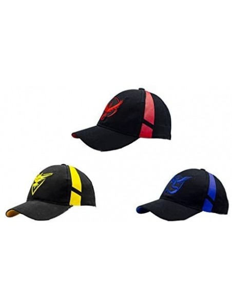 Baseball Caps Embroidered Pokemon Go Hats Generation 2 Team Mystic-Valor-Instinct-Pikachu-Ash USA - Black and Yellow - CG12MC...