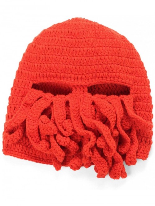 Skullies & Beanies Tentacle Octopus Cthulhu Knit Beanie Hat Caps Beard Halloween Costume Cosplay Mask - Orange - CP12C3IMEZ7 ...