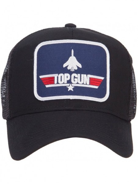 Baseball Caps US Navy Top Gun Patched Mesh Cap - Black - CQ124YM8DOV $22.00