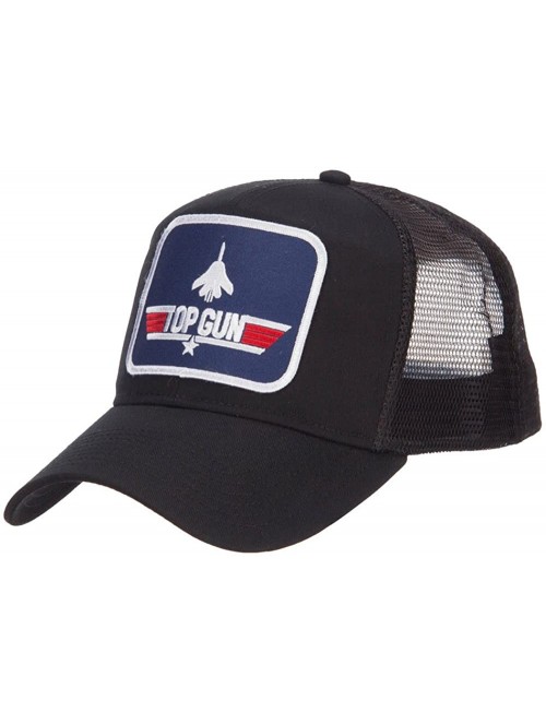 Baseball Caps US Navy Top Gun Patched Mesh Cap - Black - CQ124YM8DOV $22.00