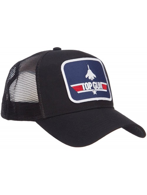 Baseball Caps US Navy Top Gun Patched Mesh Cap - Black - CQ124YM8DOV $22.00