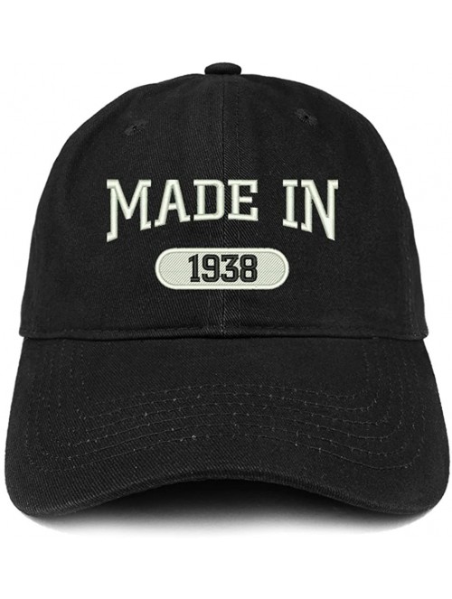 Baseball Caps Made in 1938 Embroidered 82nd Birthday Brushed Cotton Cap - Black - CQ18C9KCGWK $24.79