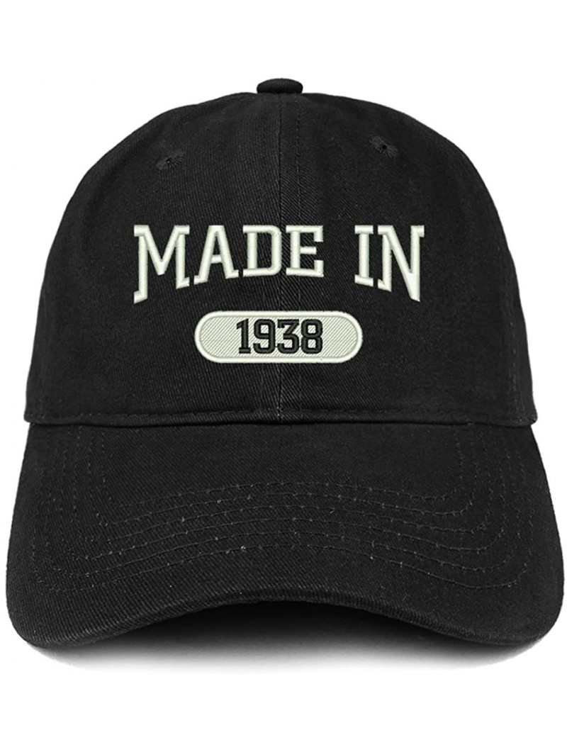 Baseball Caps Made in 1938 Embroidered 82nd Birthday Brushed Cotton Cap - Black - CQ18C9KCGWK $24.79