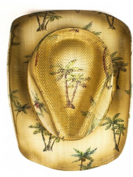 Cowboy Hats Party Straw Cowboy Hat - Lightweight Outdoor Wide Brim Sun Hat - Palm Tree - C118ES68XCW $33.99