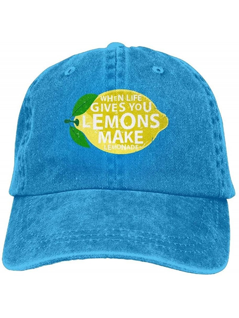 Baseball Caps When Life Gives You Lemons- Make Lemonade Vintage Adjustable Baseball Caps Denim Hat - Royalblue - CP188N3HC34 ...