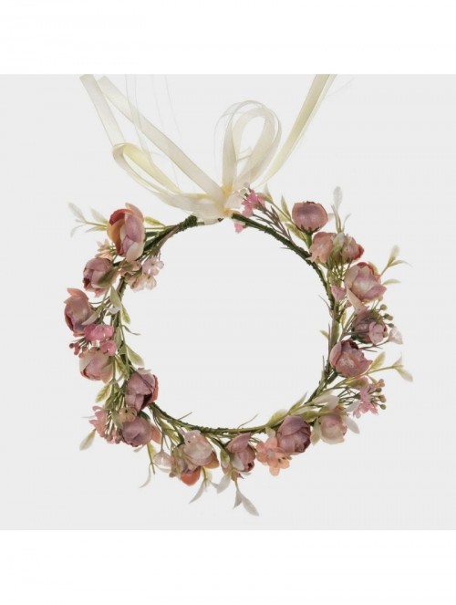 Headbands Green Leaf Crown Boho Leaf Crown Eucalyptus Halo Wedding Woodland Crown Photo Prop - Flower Pink - C5193A6HHGD $17.94