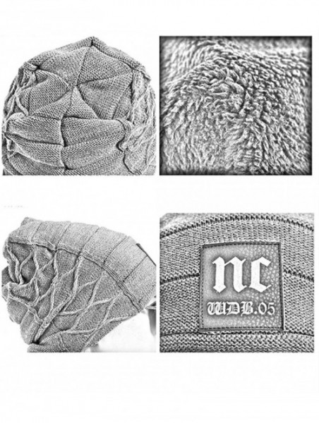 Skullies & Beanies Unisex Baggy Skull Beanies Men's Thick Warm Winter Wool Hat Knitted Caps - 2 - CU18IS8N9TE $14.05