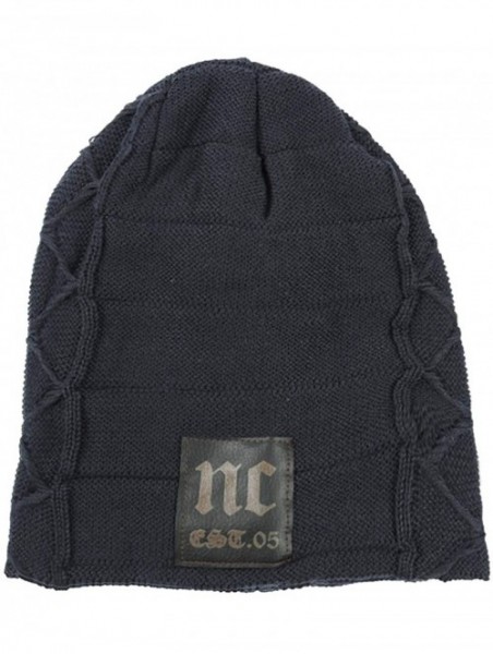 Skullies & Beanies Unisex Baggy Skull Beanies Men's Thick Warm Winter Wool Hat Knitted Caps - 2 - CU18IS8N9TE $14.05