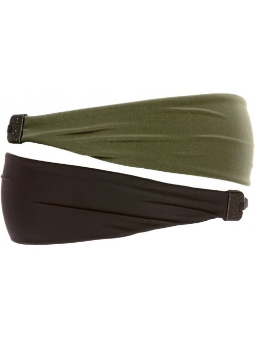 Headbands Xflex Basic Adjustable & Stretchy Wide Softball Headbands for Women Girls & Teens - Basic Black & Olive Xflex 2pk -...