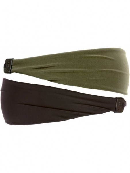 Headbands Xflex Basic Adjustable & Stretchy Wide Softball Headbands for Women Girls & Teens - Basic Black & Olive Xflex 2pk -...