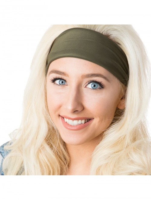 Headbands Xflex Basic Adjustable & Stretchy Wide Softball Headbands for Women Girls & Teens - Basic Black & Olive Xflex 2pk -...