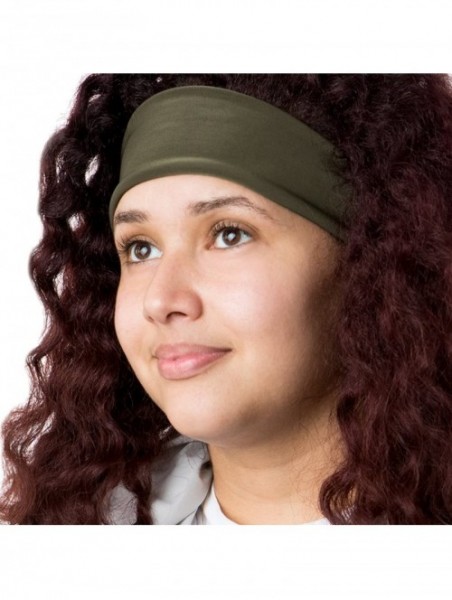 Headbands Xflex Basic Adjustable & Stretchy Wide Softball Headbands for Women Girls & Teens - Basic Black & Olive Xflex 2pk -...