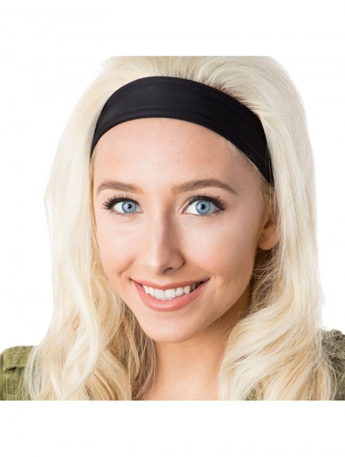 Headbands Xflex Basic Adjustable & Stretchy Wide Softball Headbands for Women Girls & Teens - Basic Black & Olive Xflex 2pk -...